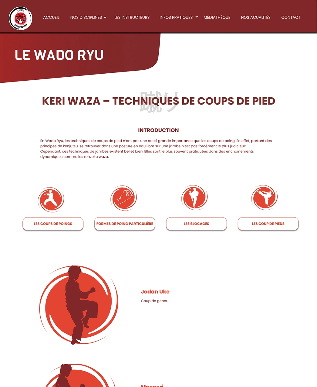 Maquette sur le Wadu Ryu techniques